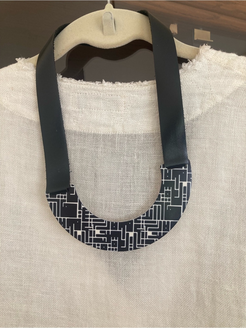 ISKIN Sisters Contemporary Black & White Geometric Statement Necklace